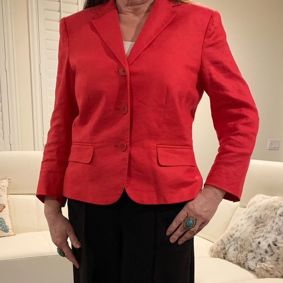 Chaps linen jacket in red - Picture 1 of 4